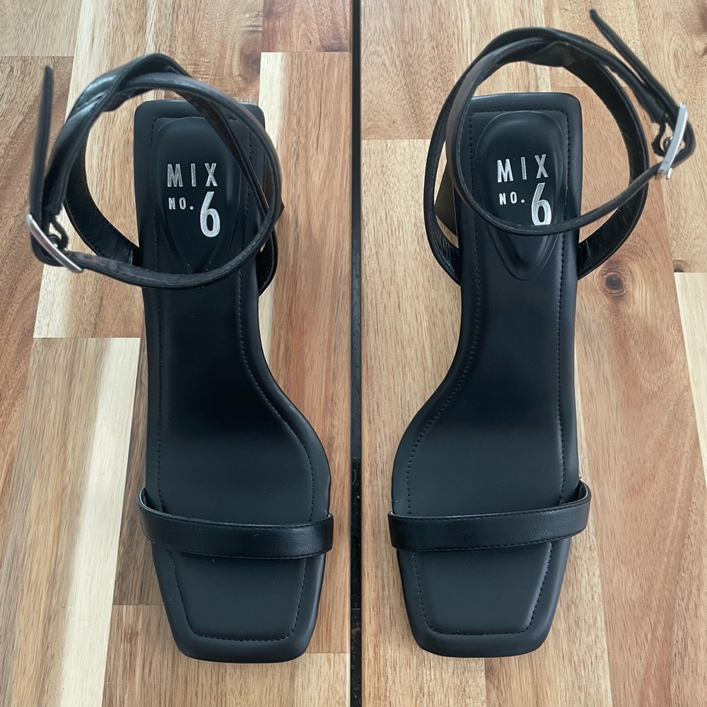 Sling Black Strappy Heels